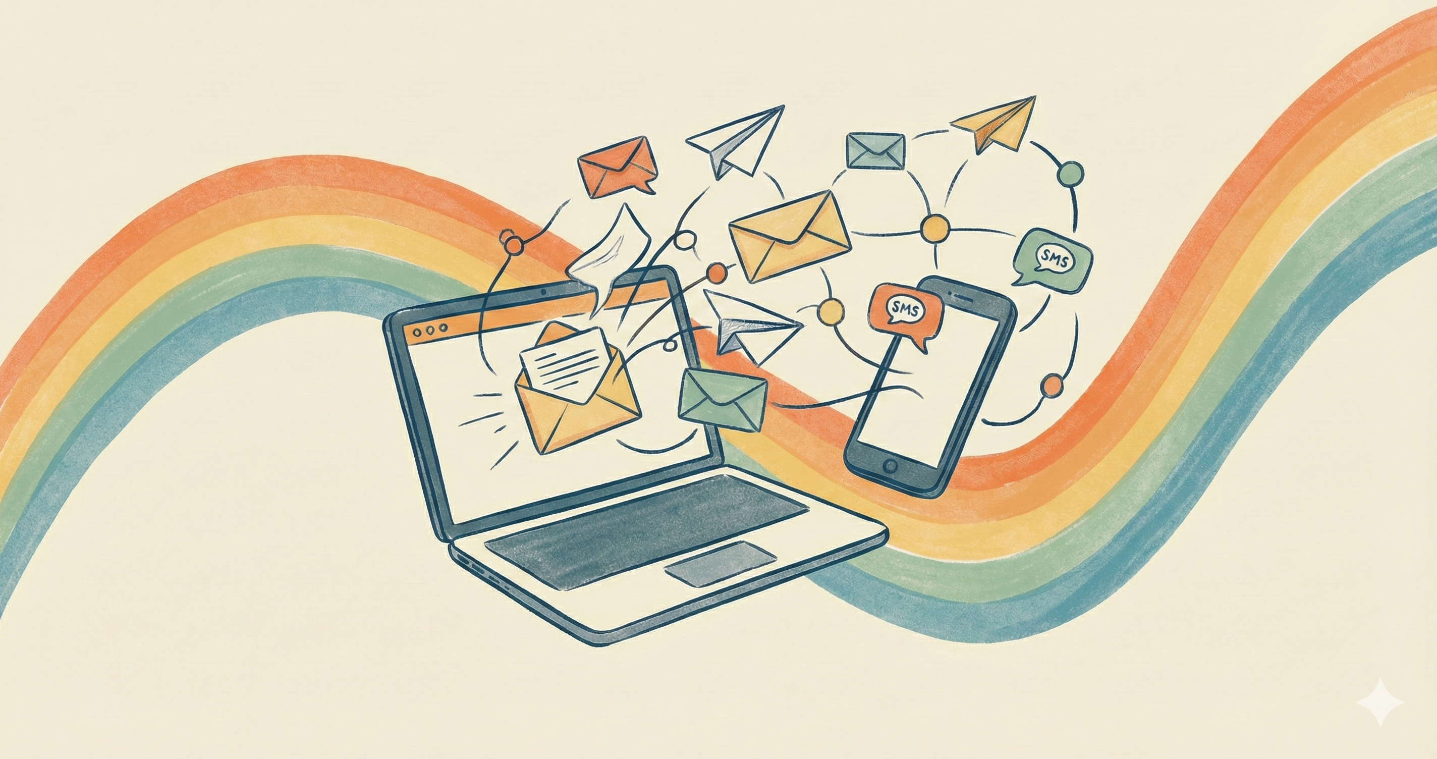 Portable affichant une campagne de courriels